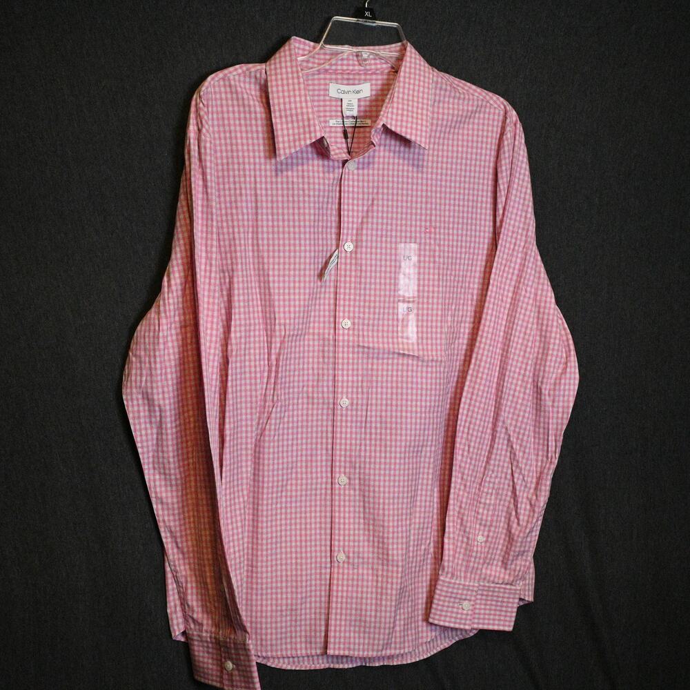 NEW Calvin Klein Men's L Cotton-Cashmere Blend Button Up Shirt Long Sleeve NWT